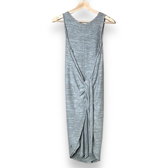 TRIPLE FIVE SOUL Grey Stretch Jersey Knit Front Wrap Sleeveless Dress U S Sz SP - Picture 1 of 10